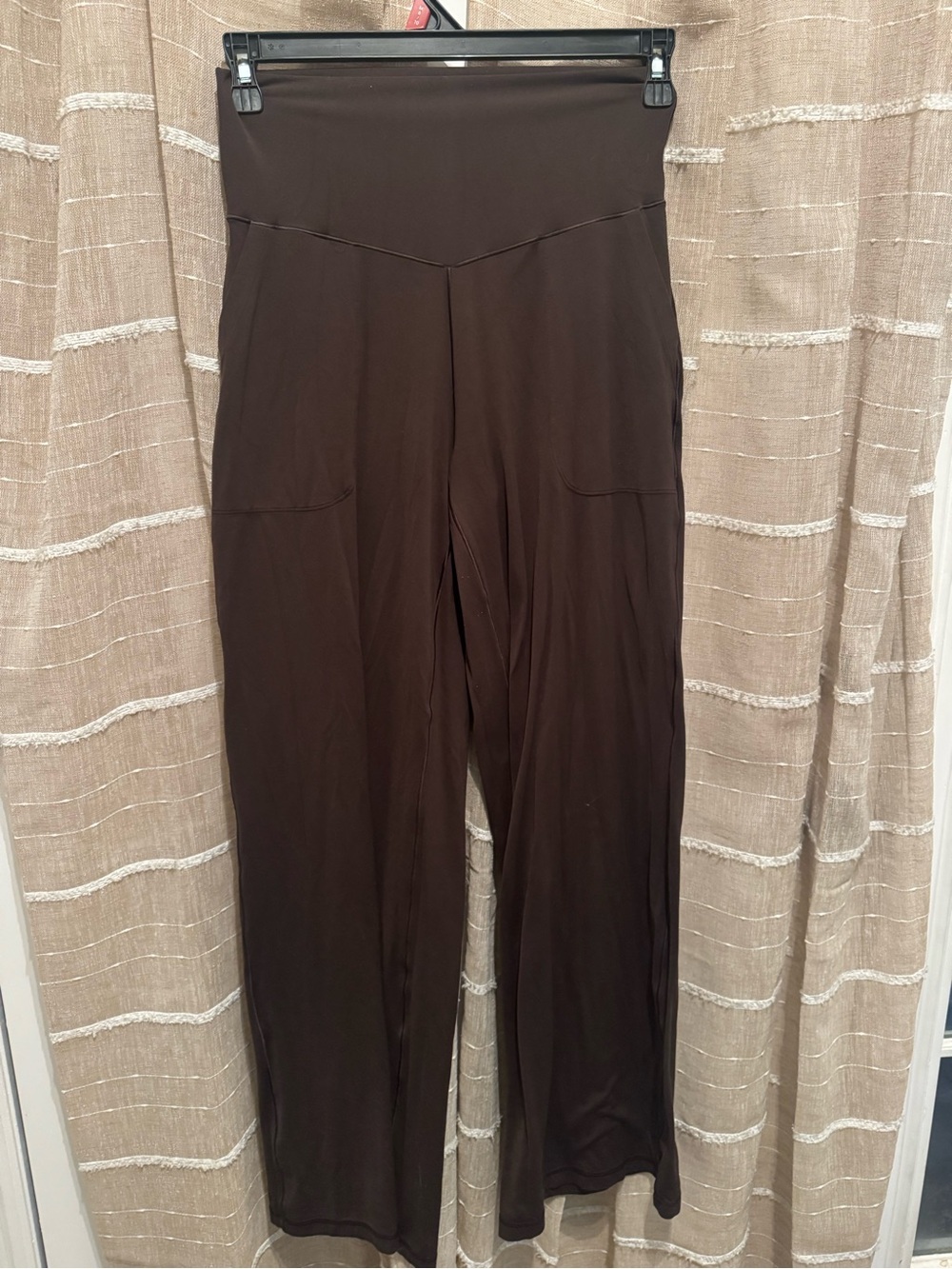 aerie Wide-Leg High Waist Pants in Dark Brown